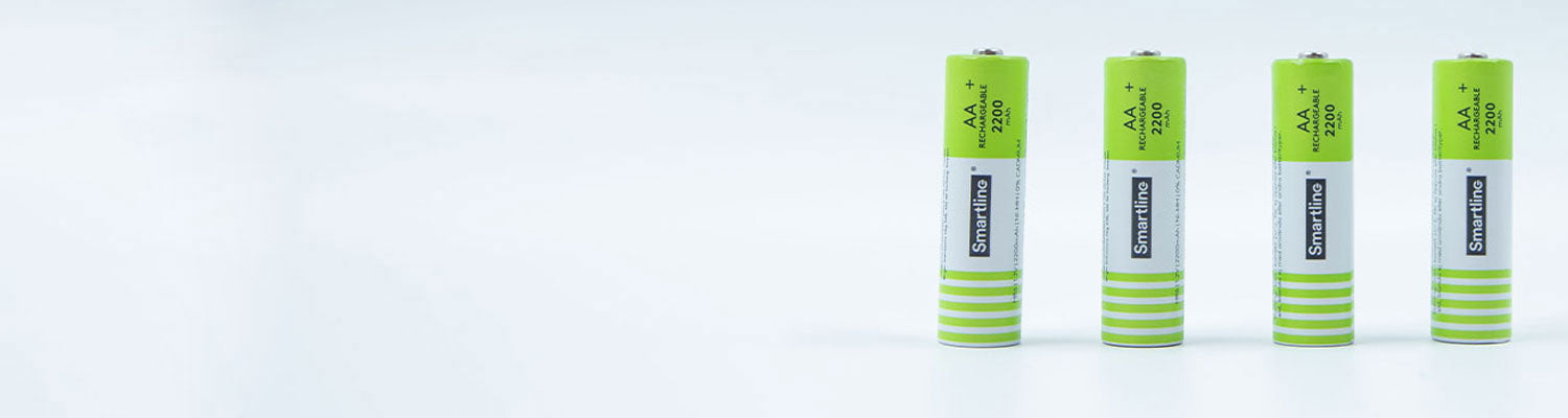 Smartline Uppladdningsbara Batterier: Ni-MH AA & AAA med Laddare