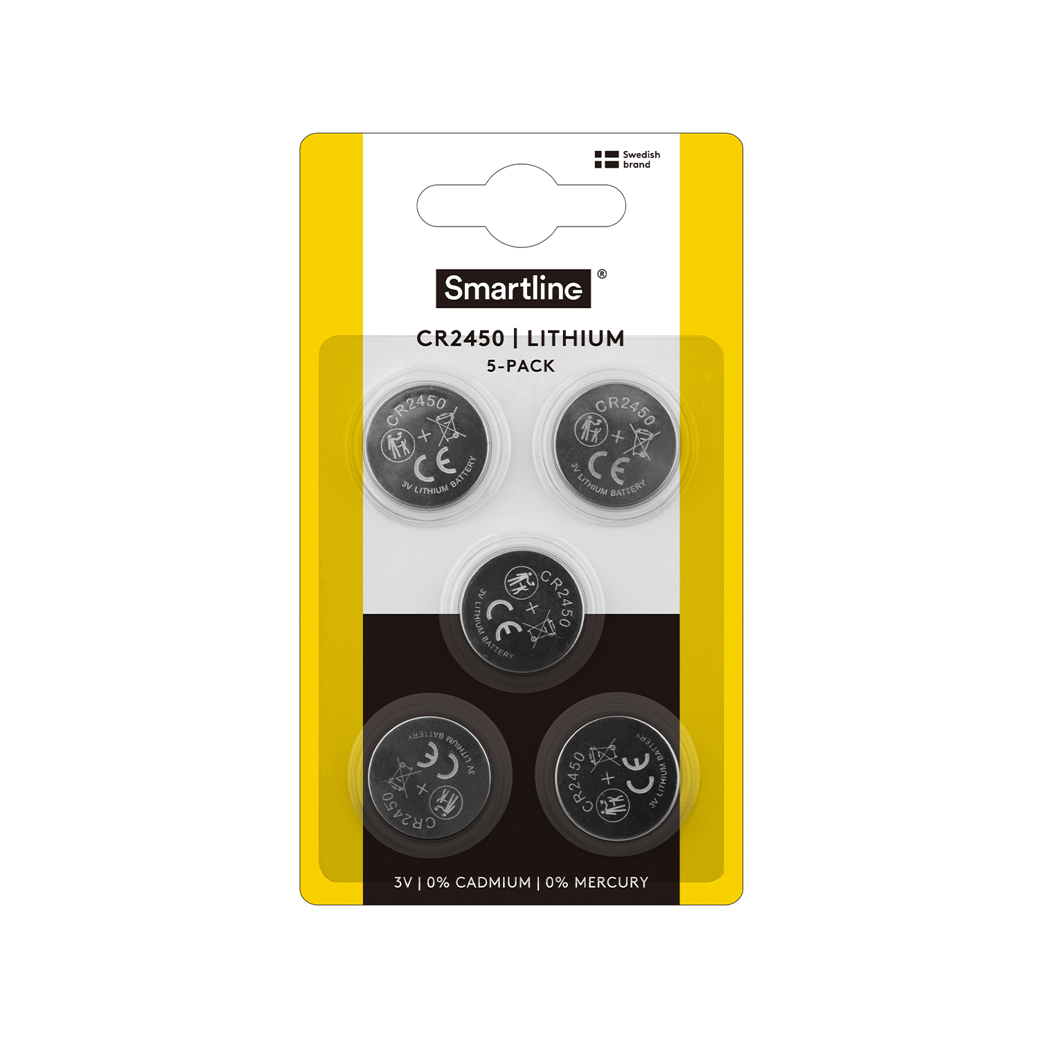 Button cell Lithium CR2450 3V (5-PACK)