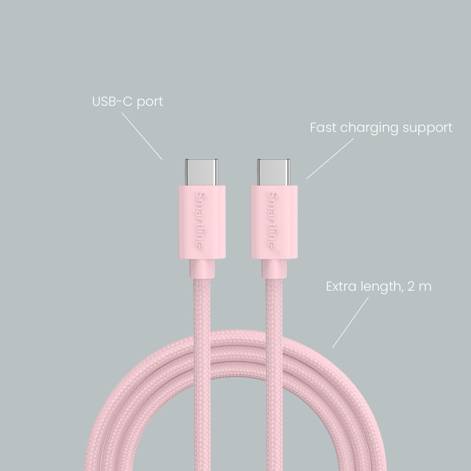 USB-C Till USB-C Braidy Kabel (2m)